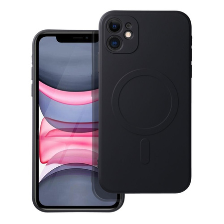 Futerał Silicone Mag Cover kompatybilny z MagSafe do IPHONE 11 czarny