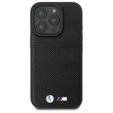 Original Handyhülle IPHONE 16 PRO MAX BMW Hardcase M Perforated & Stitched Line MagSafe (BMHMP16X23PUSPK) schwarz