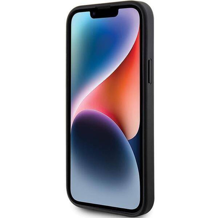 Original Handyhülle APPLE IPHONE 15 PLUS Guess Hardcase Saffiano MagSafe (GUHMP15MPSAHMCK) schwarz