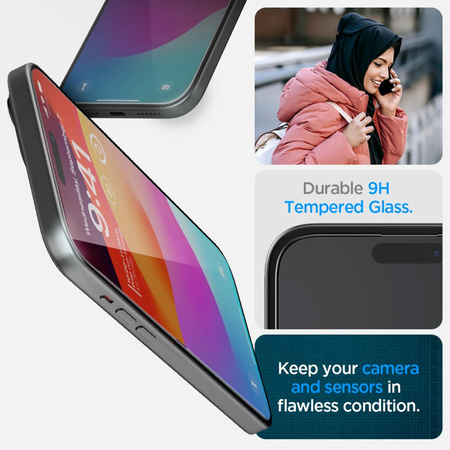 TEMPERED GLASS Spigen GLAS.TR &quot;EZ FIT&quot; FC IPHONE 15 PLUS BLACK
