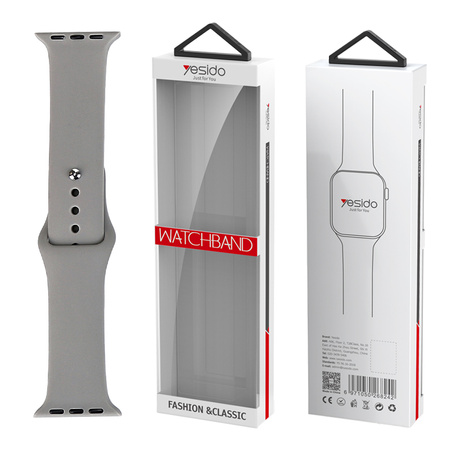 Yesido WB44 Silikonowy Pasek do Apple Watch S 42/44/45 (97+118) #34 BRICK BLUE/SZARY