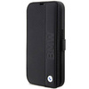 Original Handyhülle IPHONE 14 PRO MAX BMW Bookcase Leather Textured&Stripe (BMBKP14X22RDPK) schwarz