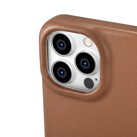 iCarer CE Premium Leather Folio Case iPhone 14 Pro Magnetic Flip Leather Folio Case MagSafe braun (WMI14220714-BN)