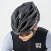 Rockbros Bike Helmet with Visor, Detachable UV Protective Goggles, Unisex - Black/Brown