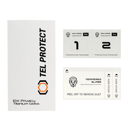 Hartowane szkło Tel Protect 10X Privacy Titanium do Samsung Galaxy S25 Ultra (with fingerprint unlock)