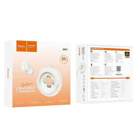 HOCO słuchawki bezprzewodowe bluetooth TWS EW71 białe