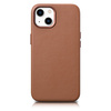 iCarer Case Leather genuine leather case cover for iPhone 14 Plus brown (MagSafe compatible)