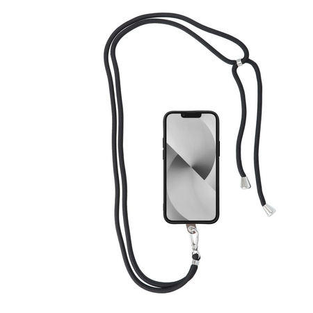 Zawieszka SWING do telefonu z regulacją długości / długość sznura 165cm (max 82,5cm w pętli) / na ramię lub szyję - czarny