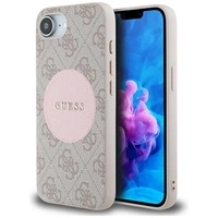 Guess 4G Circle Classic Logo MagSafe iPhone 16e Hülle - Rosa