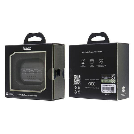 Original Case APPLE AIRPODS PRO 2 Audi IML Geometric Pattern Cover (AU-IMLAPP2-A6/D3-GY) gray