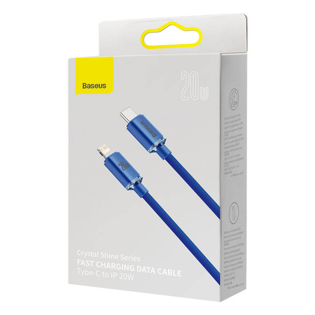 Baseus Crystal Shine Series Fast Charging Data Cable Type-C to iP 20W 1.2m Blue