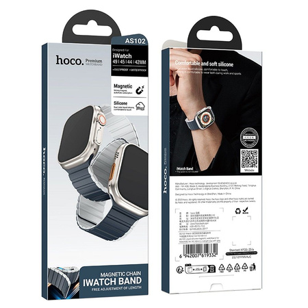 HOCO pasek do Apple Watch 38 / 40 / 41 mm AS102 niebieski z szarym