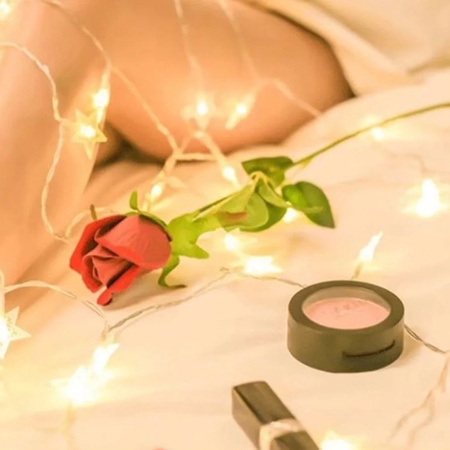 Lampki choinkowe LED snowflake/star -    3m/20 lampek ciepłe białe/warm white zasilane bat. 3xAA EHD-LS04