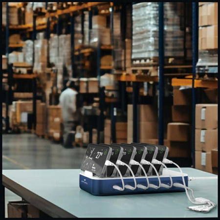 Stacja ładująca 4smarts Team 100W        z zestawem kabli granatowy