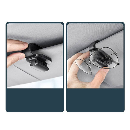 Baseus samochodowy uchwyt klips na okulary do okularów czarny (ACYJN-B01)