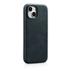 iCarer Oil Wax Premium Leather Case iPhone 14 Magnetic Leather Case with MagSafe dark blue (WMI14220701-BU)