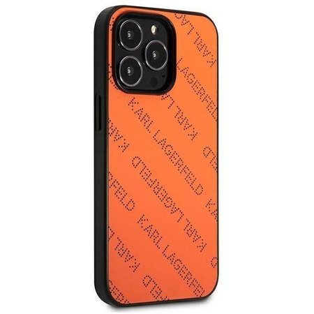 Original Case IPHONE 13 PRO MAX Karl Lagerfeld Hardcase Perforated Allover (KLHCP13XPTLO) orange