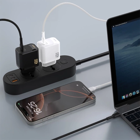 Dudao A28C 45W GaN Wandladegerät + USB-C Kabel - Weiß