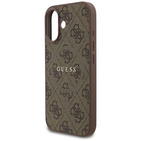 GUESS futerał do IPHONE 17 kompatybilny z MagSafe GUHMP17SG4GFRW (PU 4G Ring Classic Logo) brązowy