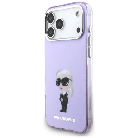 Etui Karl Lagerfeld IML Aquarelle Karl & Choupette & Logo MagSafe na iPhone 17 Pro Max - fioletowe