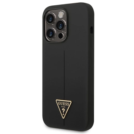 Guess GUHCP14XSLTGK iPhone 14 Pro Max 6,7&quot; schwarz/schwarz Hardcase Silikon Dreieck