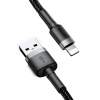 Baseus Cafule Cable - Kabel połączeniowy USB do Lightning, 1.5 A, 2 m (szary/czarny)