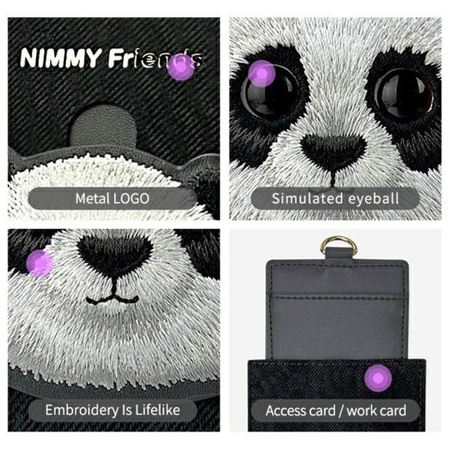 Nimmy portfel na karty czarny/black Glasses Panda