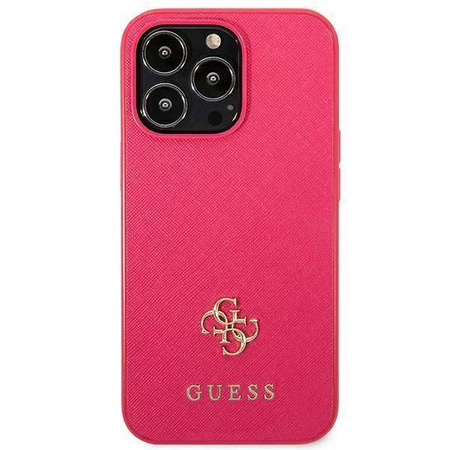 Original Case IPHONE 13 PRO Guess Hardcase Saffiano 4G Small Metal Logo (GUHCP13LPS4MF) pink