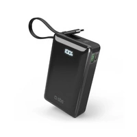 Powerbank SBS 20000 mAh 20W with built-in USB-C cable and digital display - black