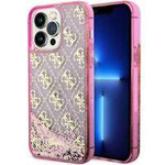 Guess, GUHCP14XLC4PSGP iPhone 14 Pro Max 6,7" rosa/rosa Hardcase Liquid Glitter 4G Transculent