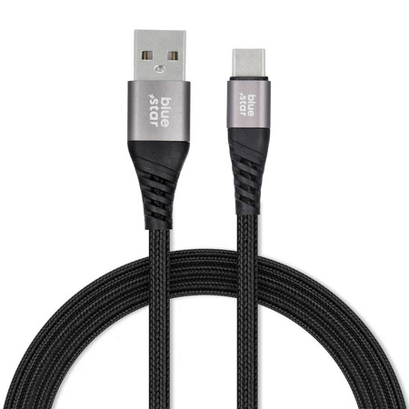Kabel Blue Star z oplotem ze złączem USB A do USB C 3A