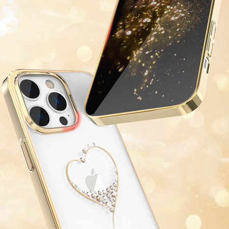 Kingxbar Wish Series Hülle für iPhone 14 Plus, verziert mit goldenen Kristallen