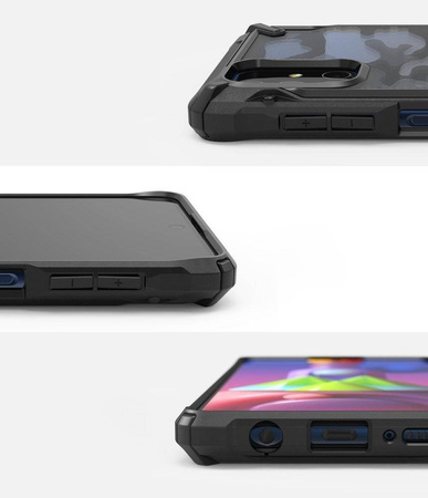 Ringke Fusion X Design etui pancerny pokrowiec z ramką Samsung Galaxy M51 czarny Camo Black (XDSG0043)