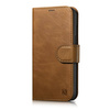 iCarer Oil Wax Wallet Case 2in1 Hülle iPhone 14 Leder Flip Cover Anti-RFID braun (WMI14220721-TN)