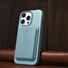 iCarer Litchi Premium Leather Case skórzane etui iPhone 14 Pro magnetyczne z MagSafe zielony (WMI14220710-GN)