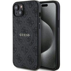 Oryginalne Etui GUESS Hardcase GUHMP15SG4GFRK do iPhone 15 (Kompatybilny z Magsafe / 4G Ring classic logo / czarny)