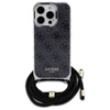 Original Case IPHONE 16 PRO MAX Guess Hardcase Crossbody Cord 4G Print (GUHCP16XHC4SEK) black
