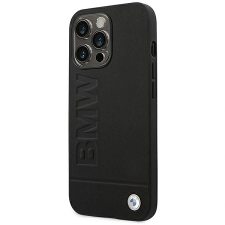 BMW Leather Stamp Case for iPhone 14 Pro - Black
