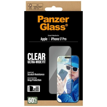 PanzerGlass Ultra-Wide Fit EasyAligner Tempered Glass für iPhone 17 Pro