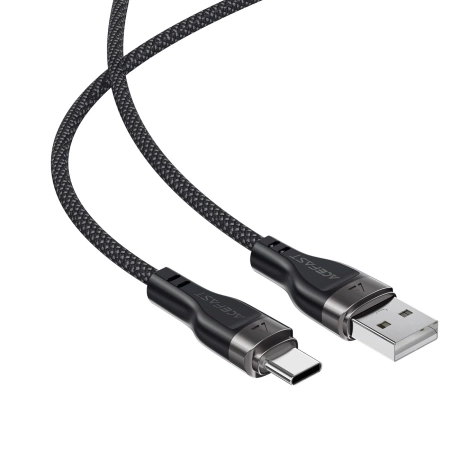 Kabel Acefast C11-04 USB-A - USB-C 3A 1,2 m w magnetycznym oplocie - czarny