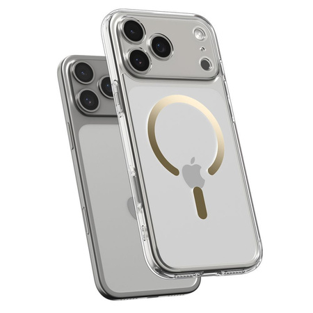 SPIGEN futerał ULTRA HYBRID MAG kompatybilny z MagSafe do IPHONE 17 Pro Max clear gold