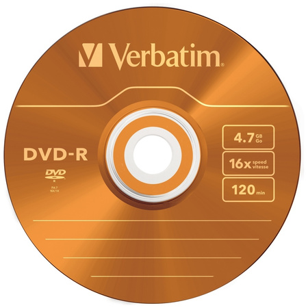 Płyta DVD-R Verbatim COLOUR SLIM 4.7GB   16X 5szt wielokolorowy 43557