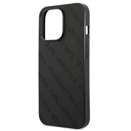 Original Case IPHONE 13 PRO Karl Lagerfeld Hardcase Perforated Allover (KLHCP13LPTLK) black