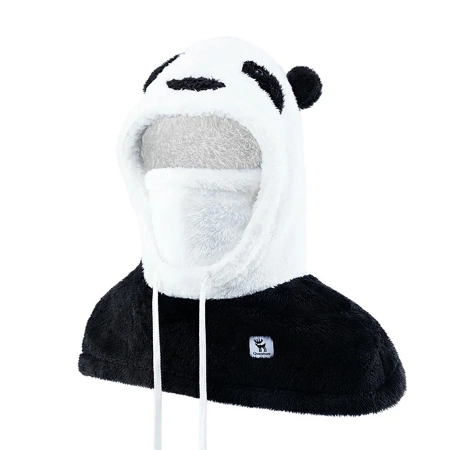 Qunature Panda Ski Balaclava for Kids/Adults Size M - Black/White