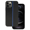 Tel Protect CARBON Case do Iphone 12 Pro Max Czarny z niebieskim paskiem