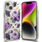 Ringke Fusion Design Armoured Case Cover mit Gelrahmen für iPhone 14 Plus transparent (Purple Rose) (FD637E29)