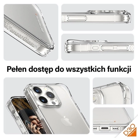 PanzerGlass HardCase with D3O and Military Grade certification for iPhone 15 Pro - transparent