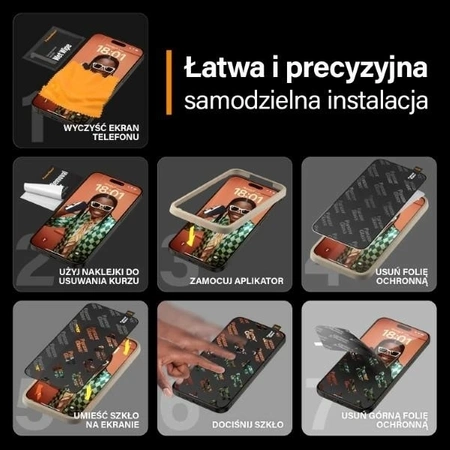 PanzerGlass Ultra-Wide Fit gehärtetes Glas mit Blend- und Blaulichtfilter mit Positionierer für iPhone 15 Pro Max