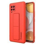 Wozinsky Kickstand Case elastyczne silikonowe etui z podstawką Samsung Galaxy A42 5G czerwony