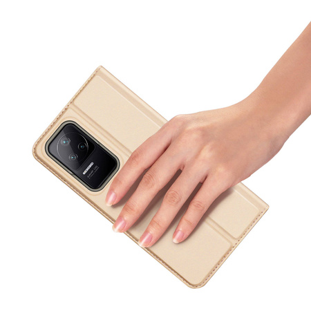 Dux Ducis Skin Pro Holster Cover Flip Cover für Xiaomi Poco F4 5G Gold
